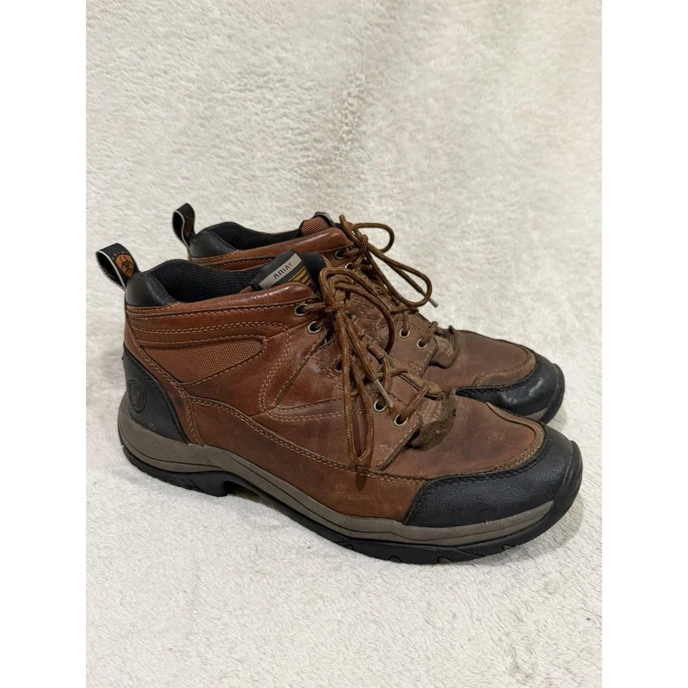 Ariat Terrain Mens 9.5 D Brown Leather Hiking Work Boots 10002190